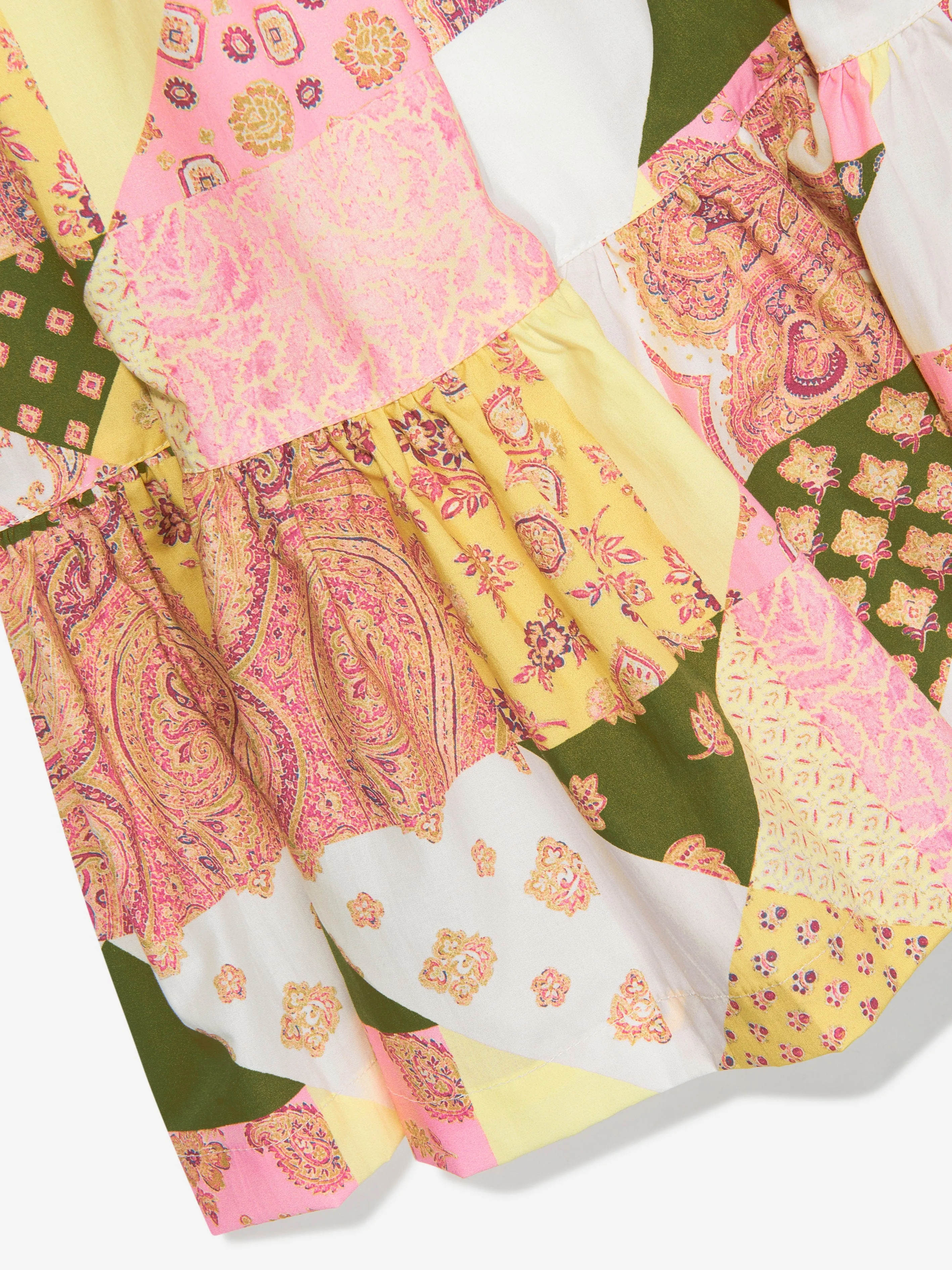 Girls Paisley Patchwork Dress in Pink