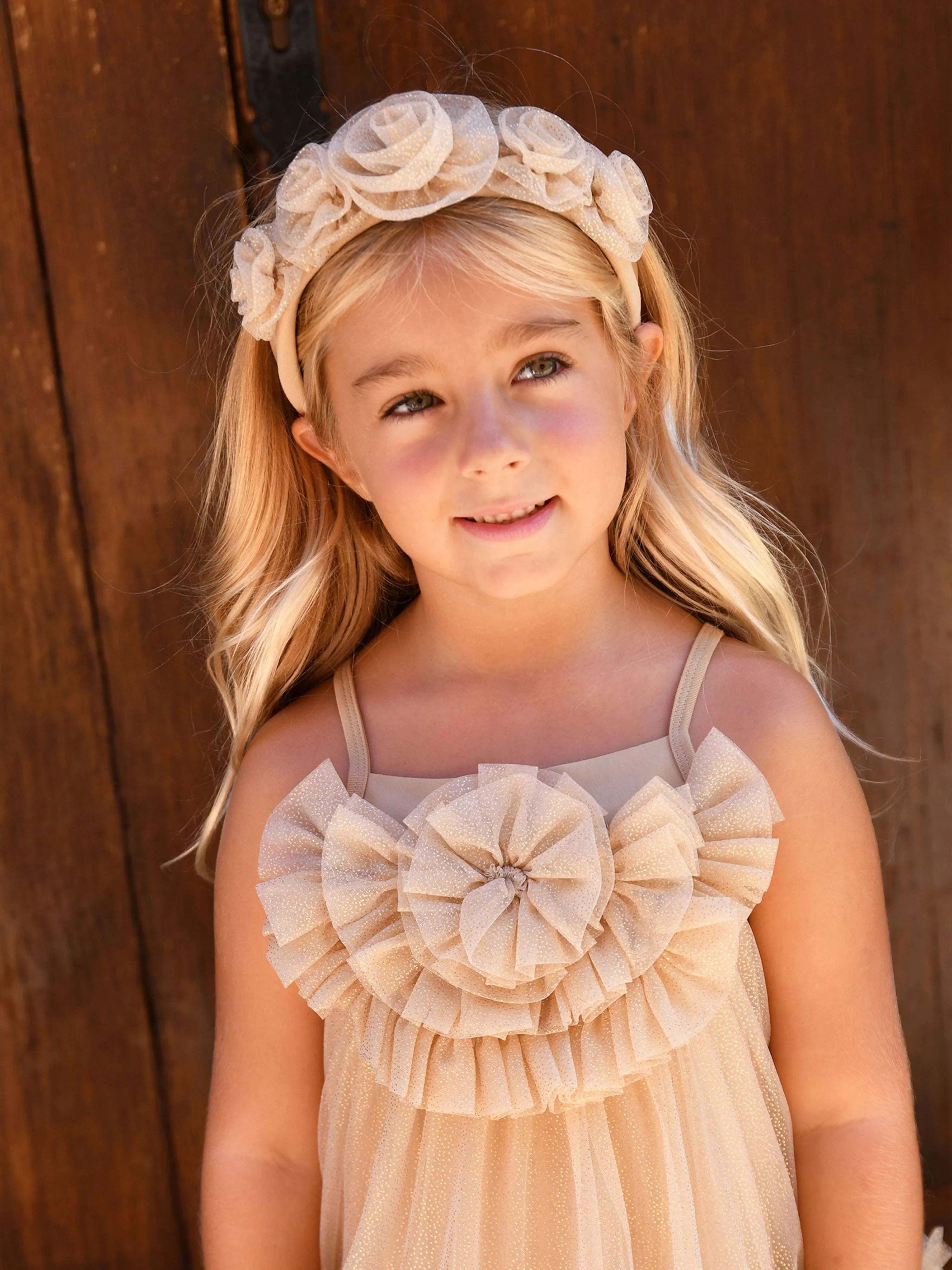 Girls Rosie Tulle Alice Band in Gold