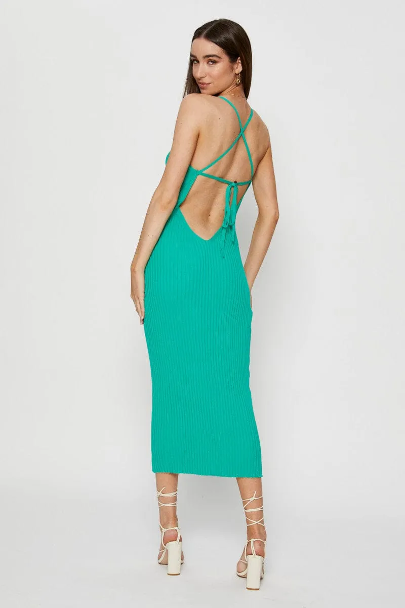 Green Knit Dress Bodycon