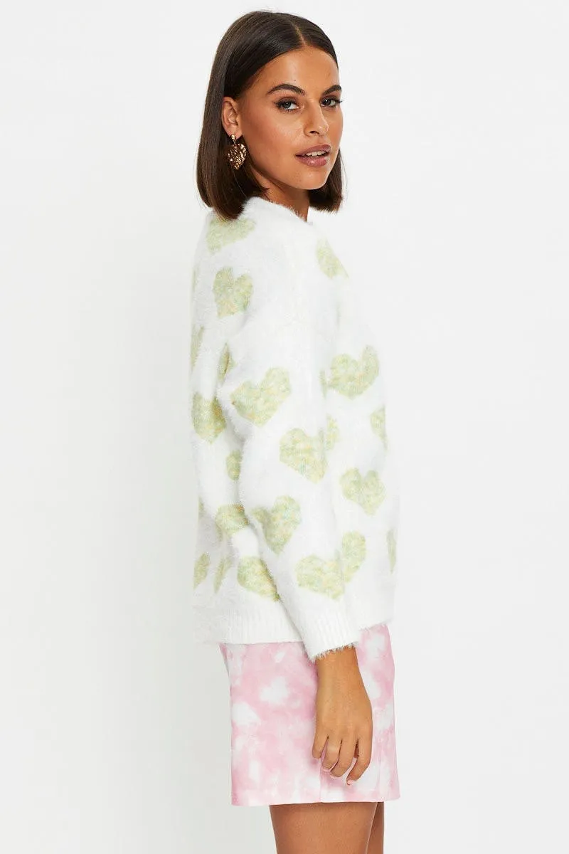 Green Love Heart Knit