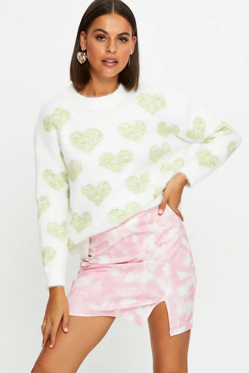 Green Love Heart Knit