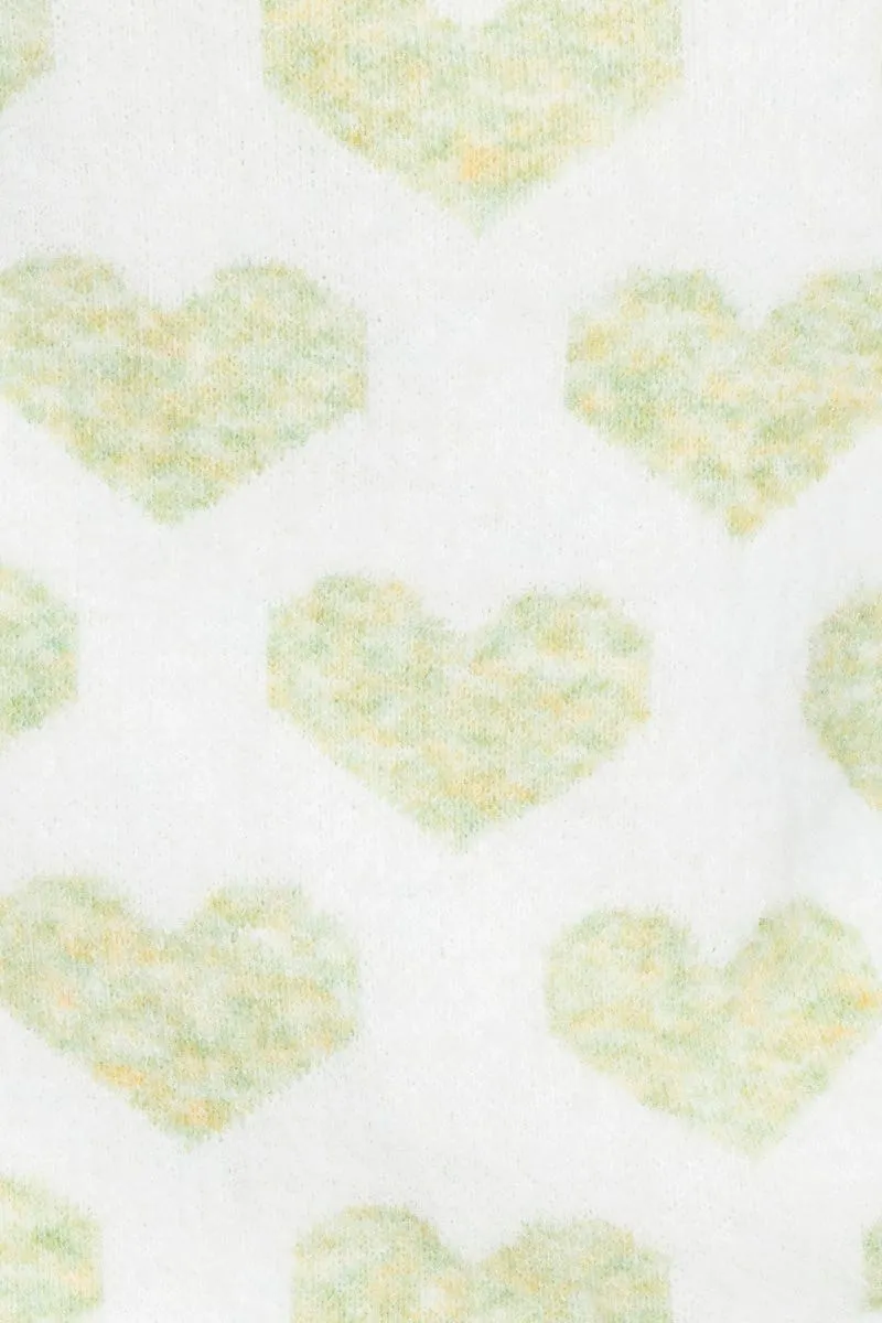Green Love Heart Knit