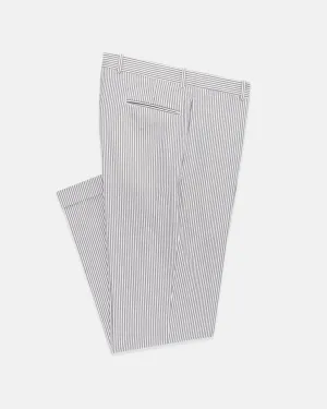 GREY/WHITE SEERSUCKER TROUSERS