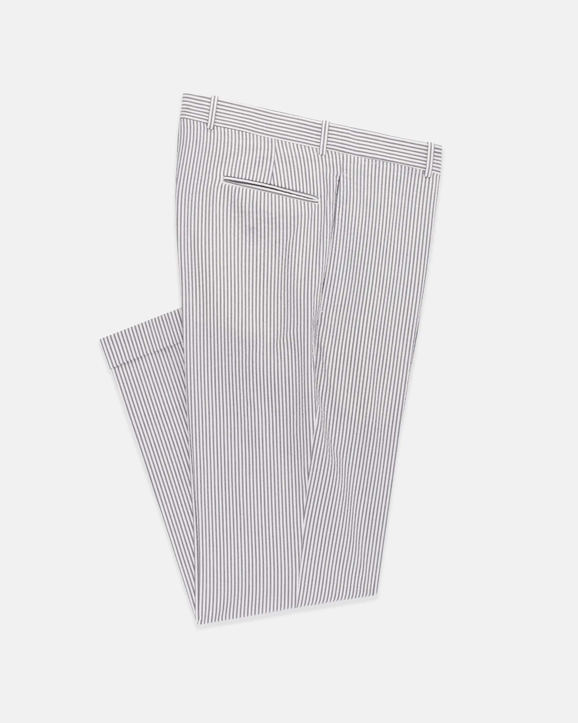 GREY/WHITE SEERSUCKER TROUSERS