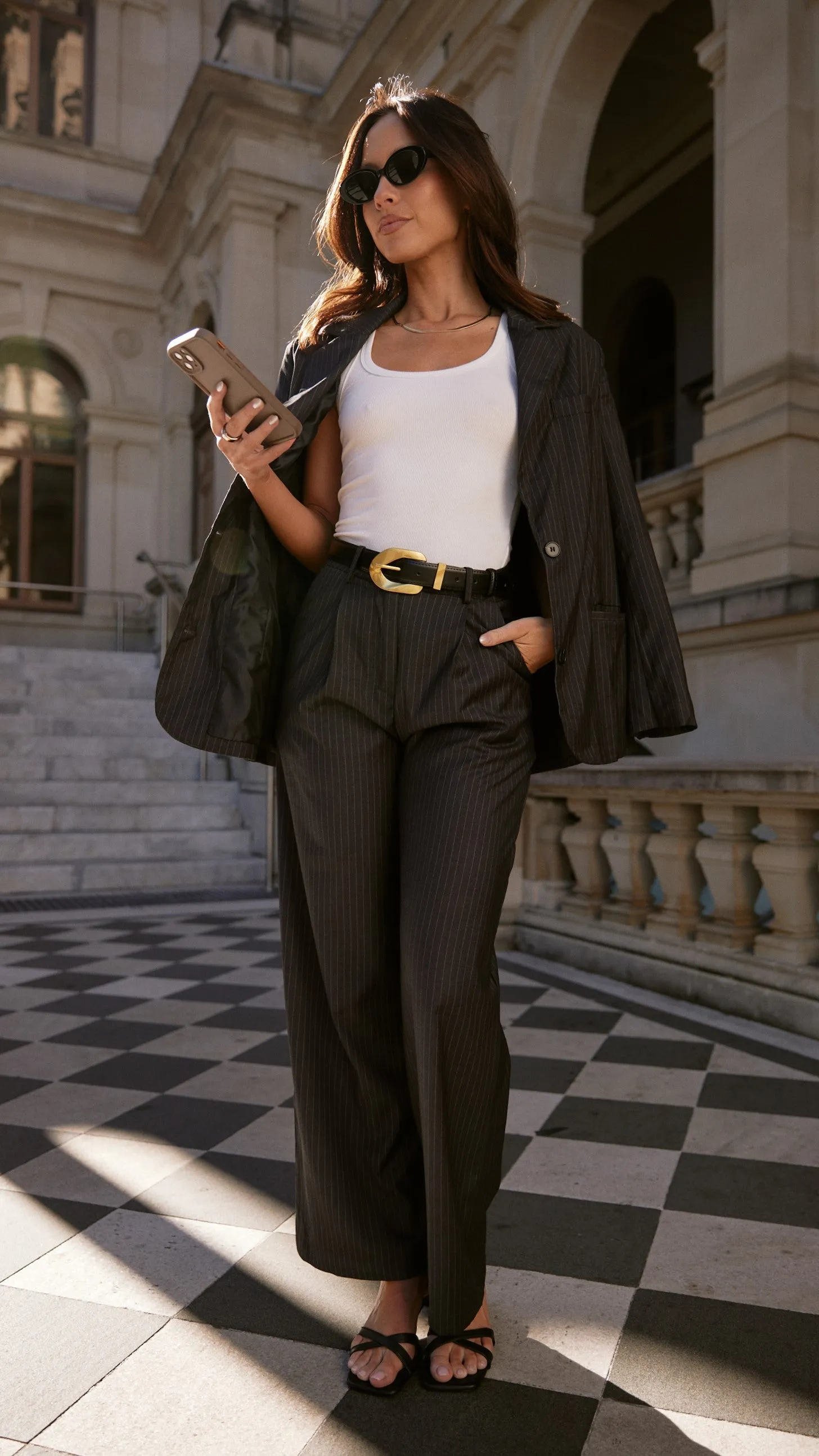 Hadrian Pants - Charcoal Pinstripe