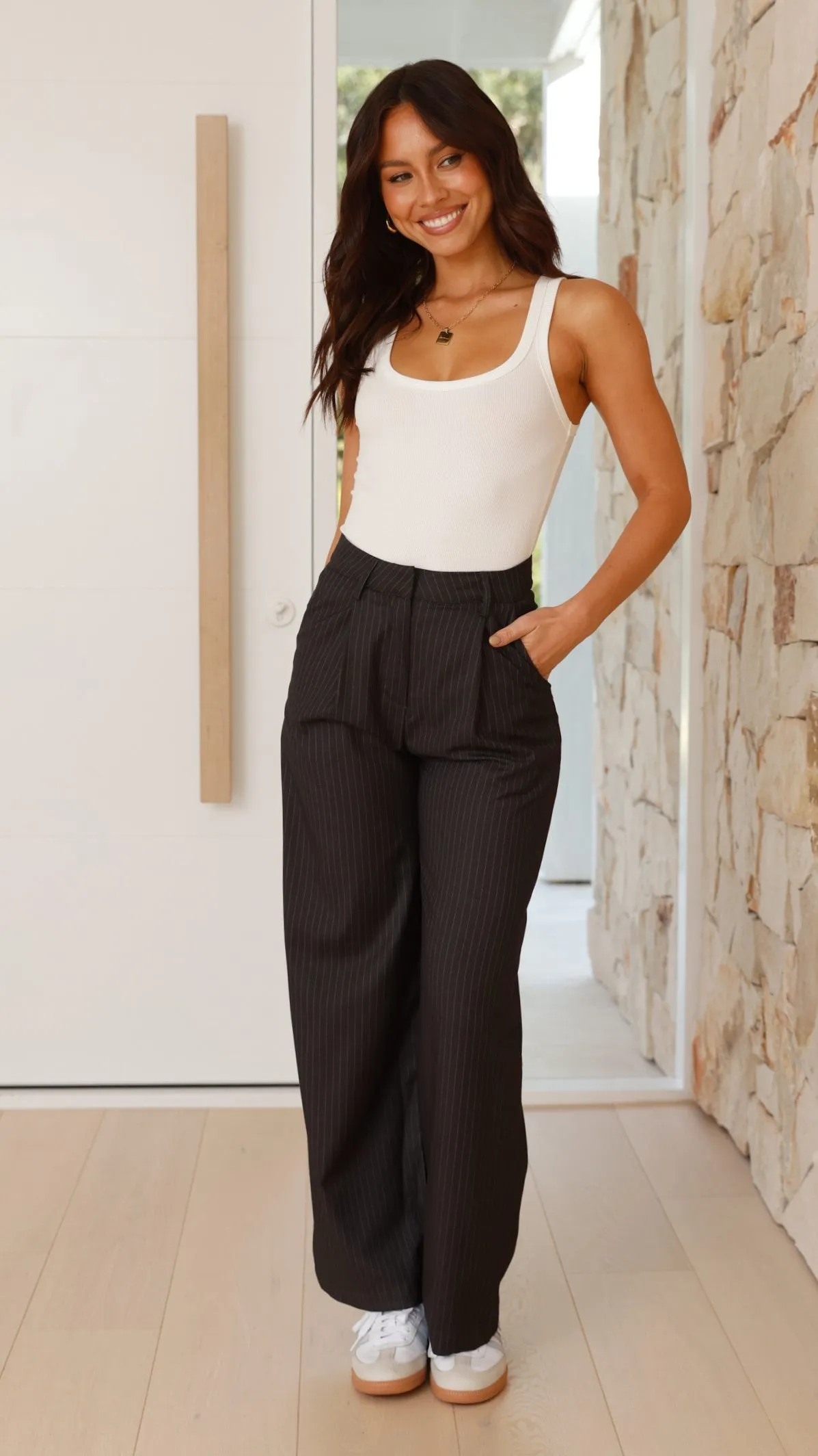 Hadrian Pants - Charcoal Pinstripe