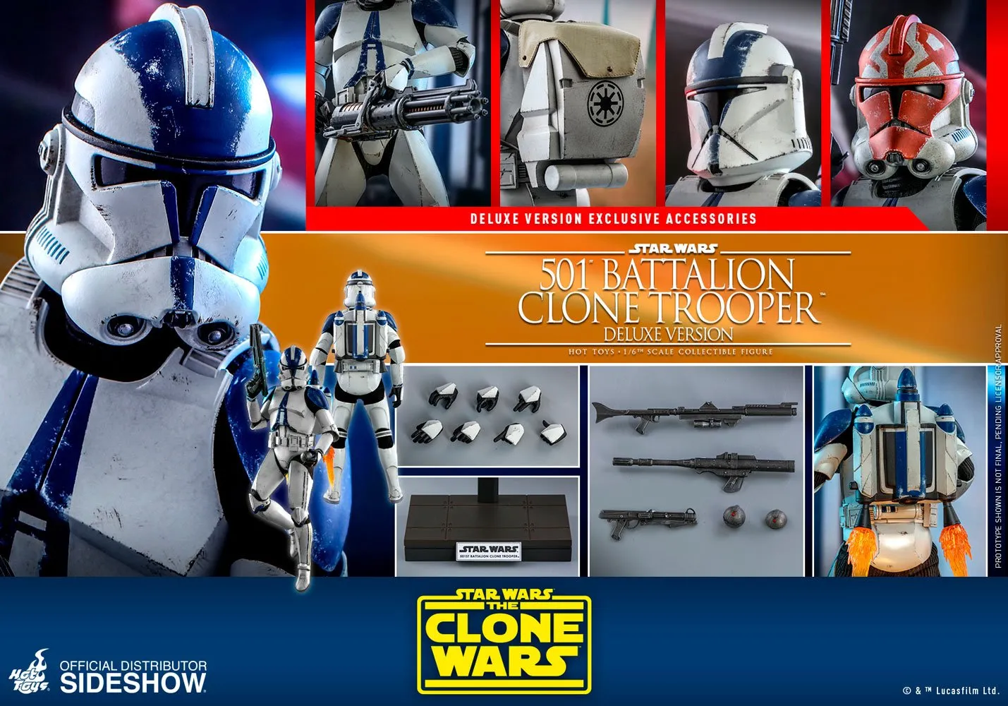 Hot Toys TV Masterpiece 1/6 Scale Figure - 501st Battalion Clone Trooper - Deluxe (The Clone Wars)
