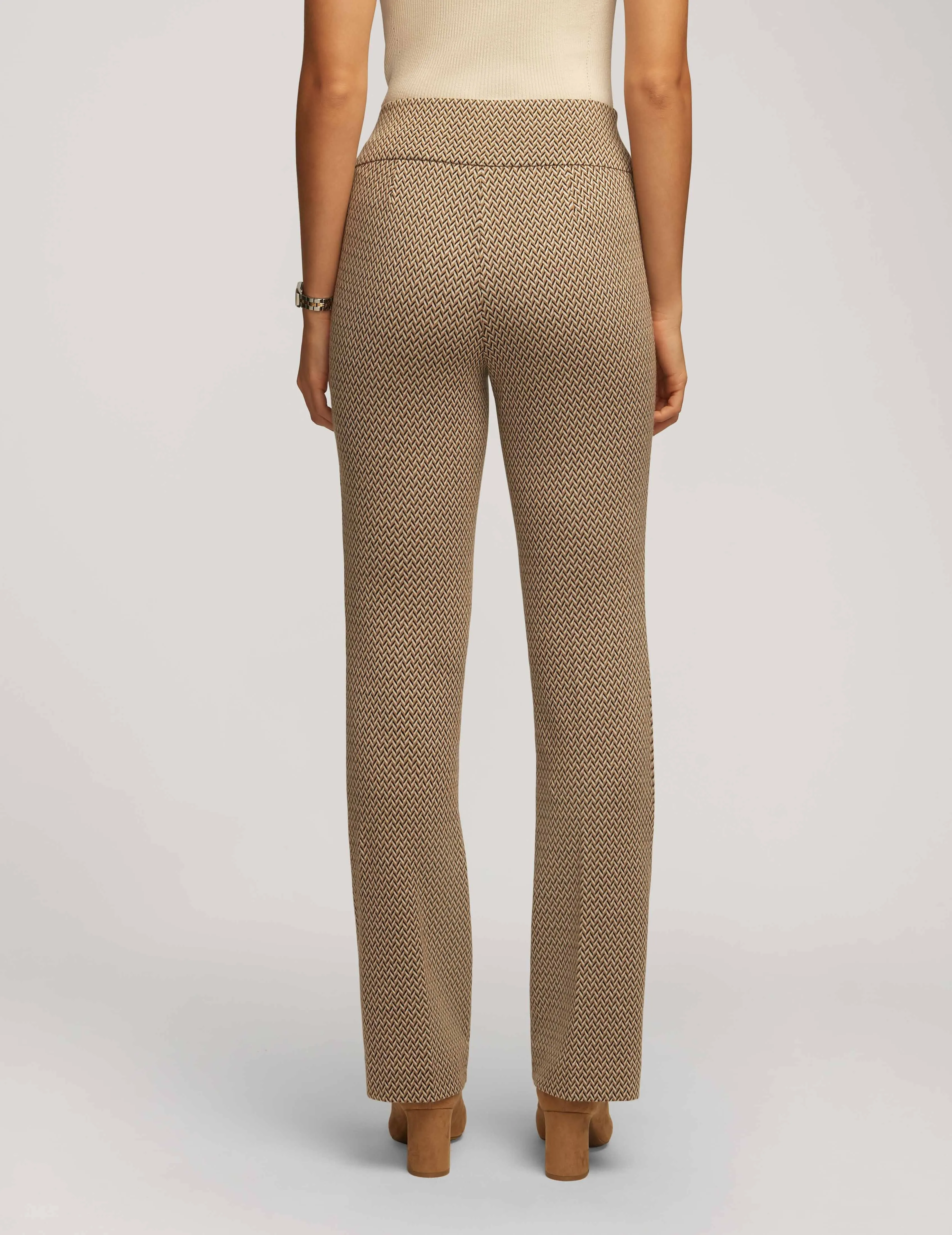 Knit Chevron High Rise Pull On Boot Leg Pant- Sale