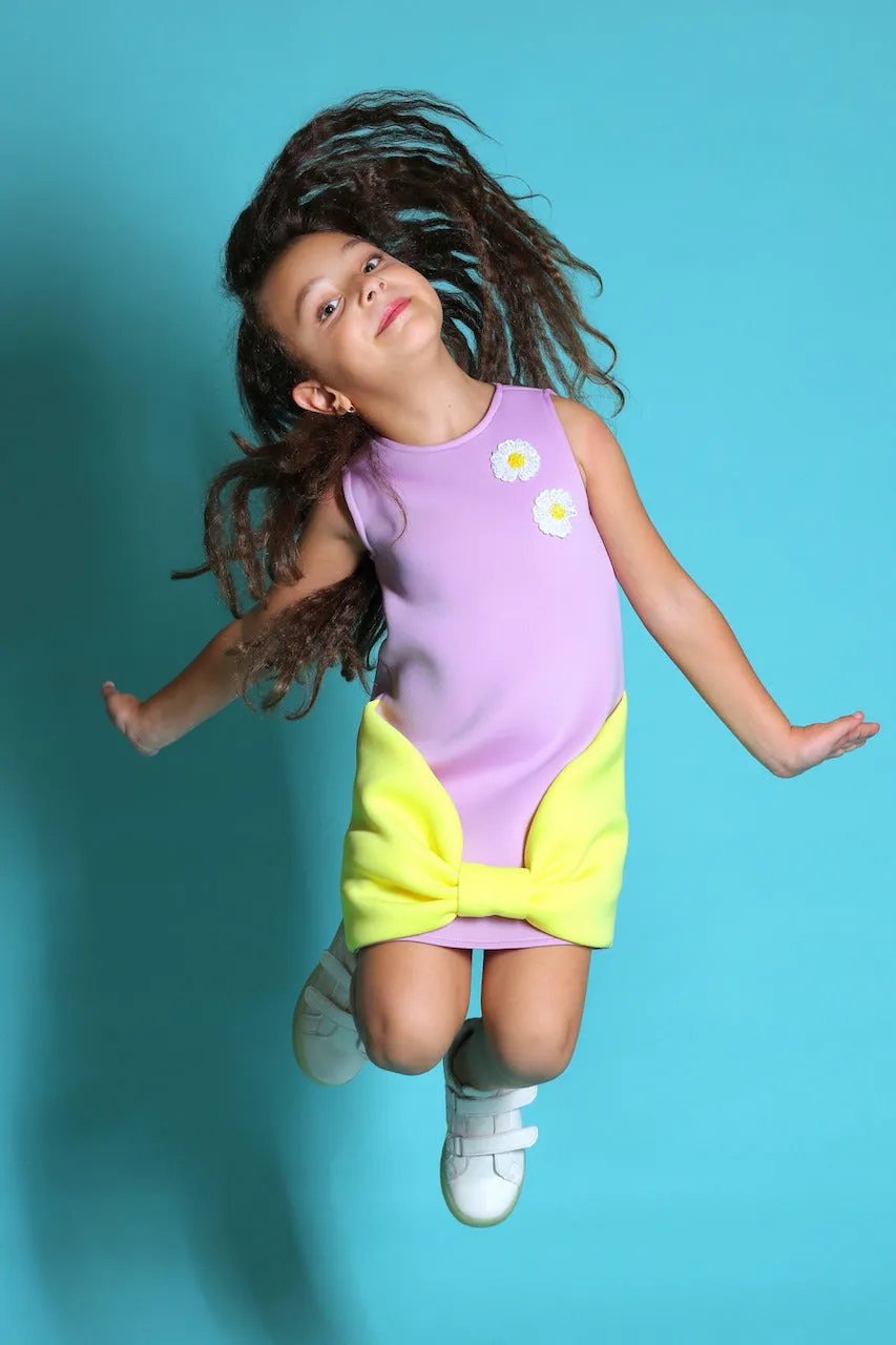 Lilac Fiona Sleeveless Bow Dress