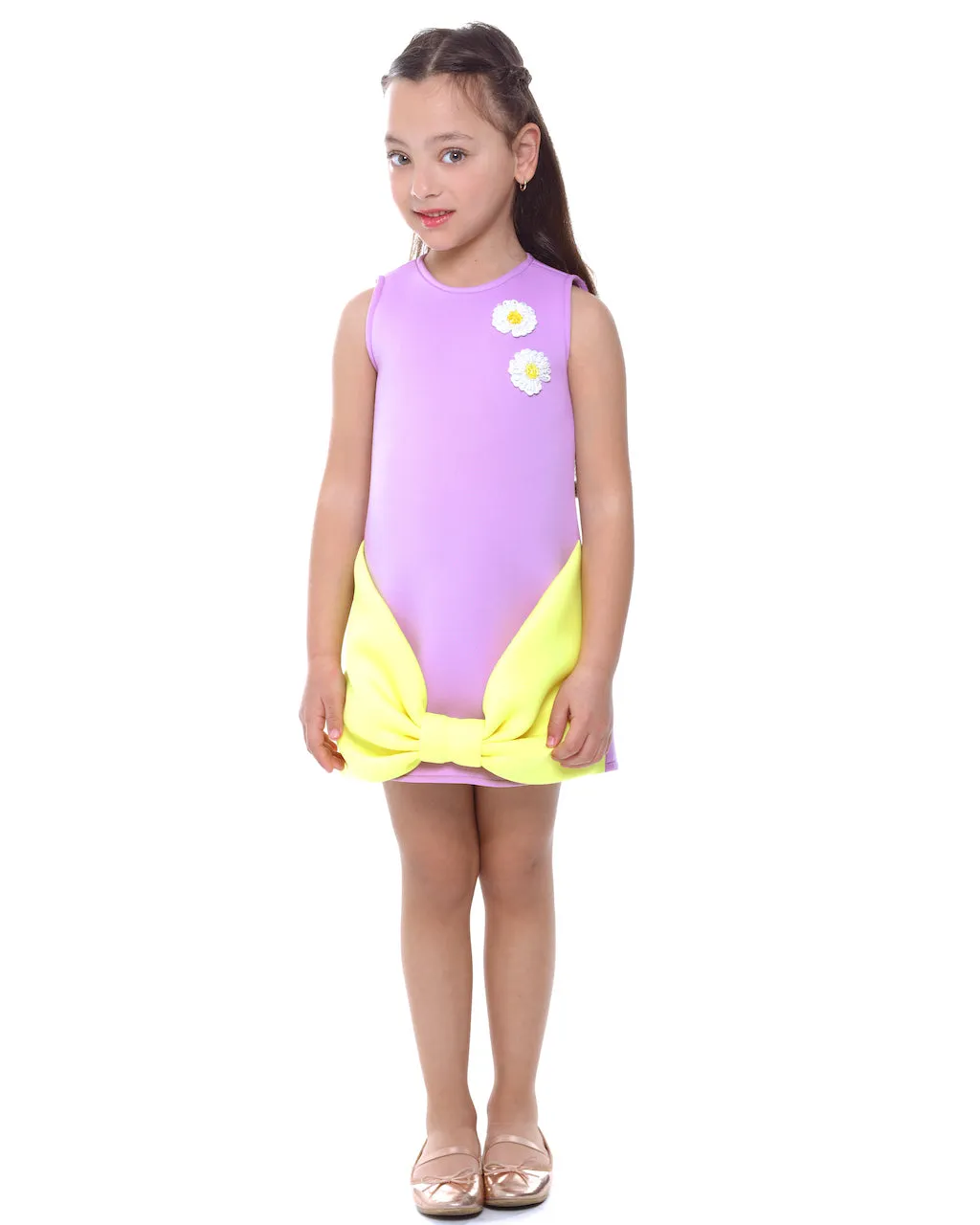Lilac Fiona Sleeveless Bow Dress