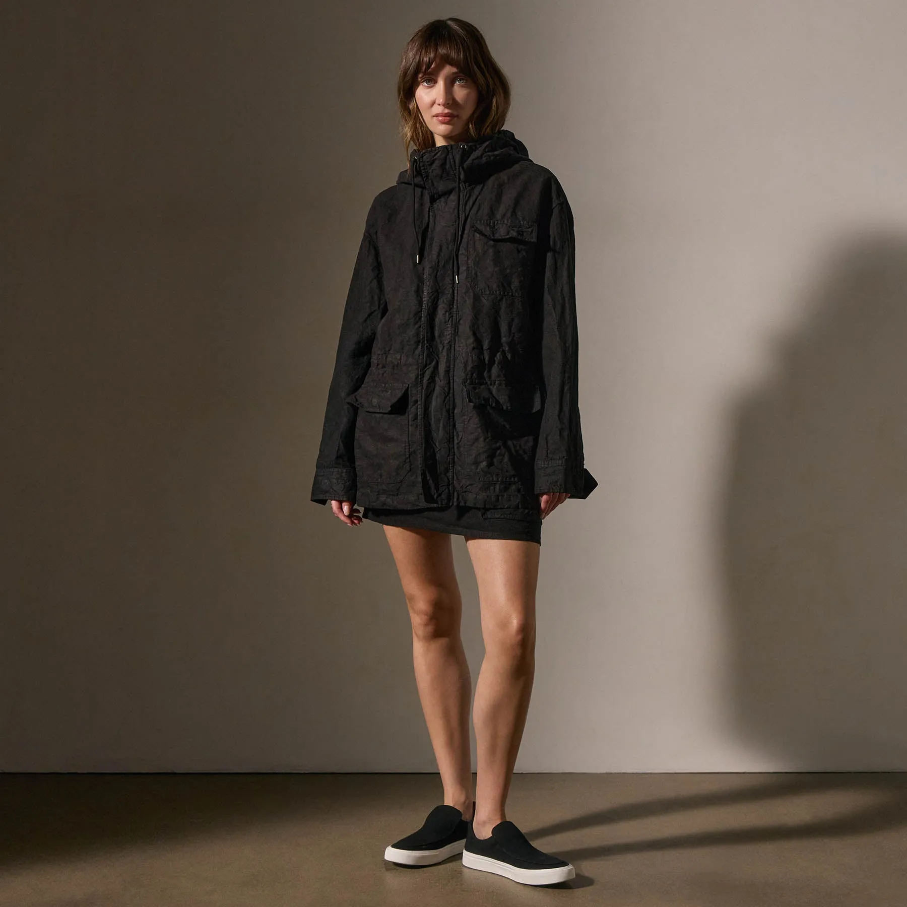 Linen Parka - Black