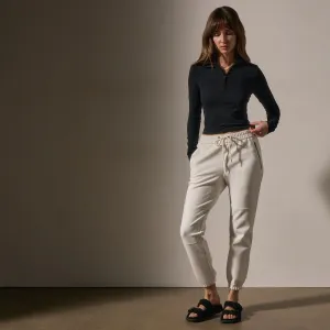 Matte Scuba Track Pant - Ivory