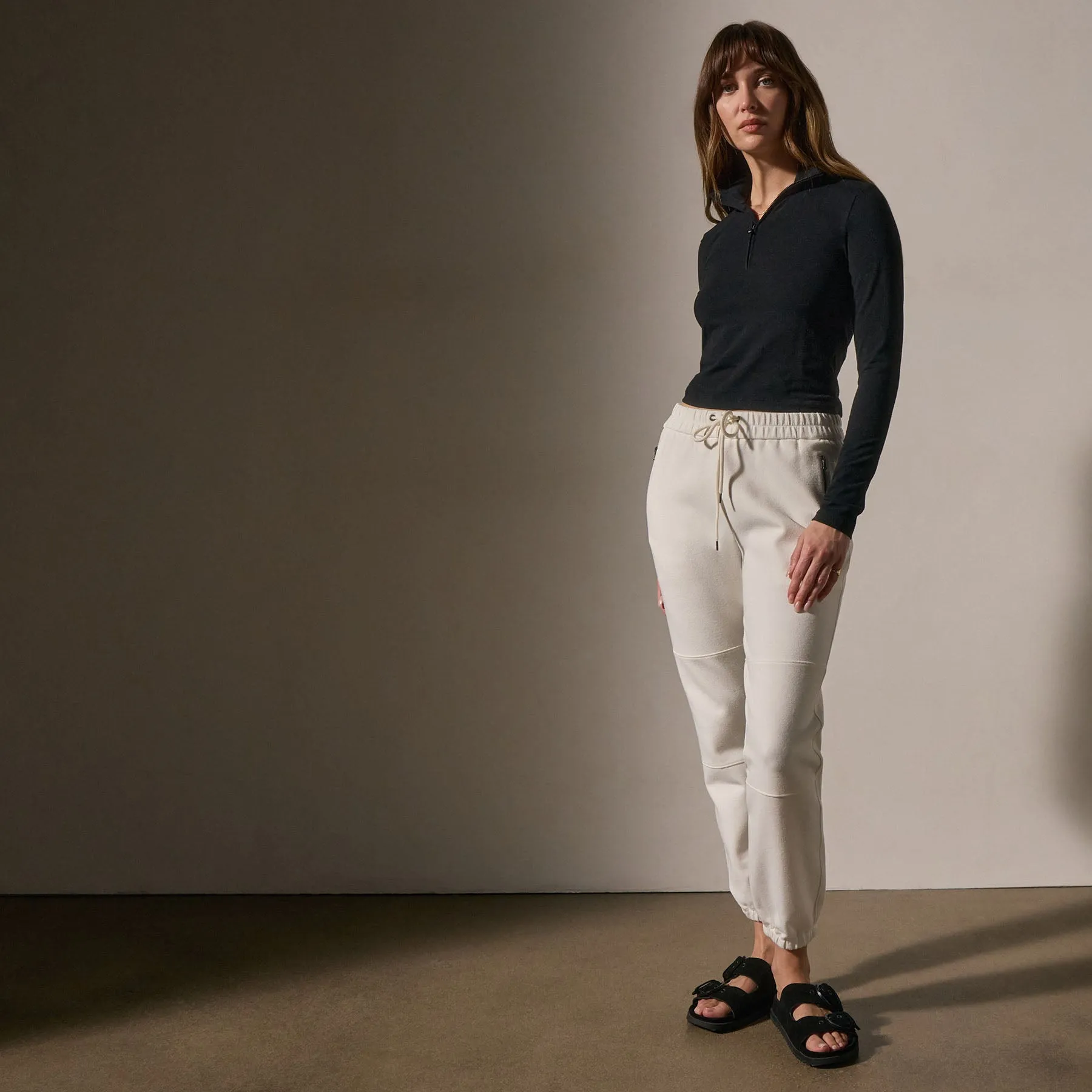 Matte Scuba Track Pant - Ivory