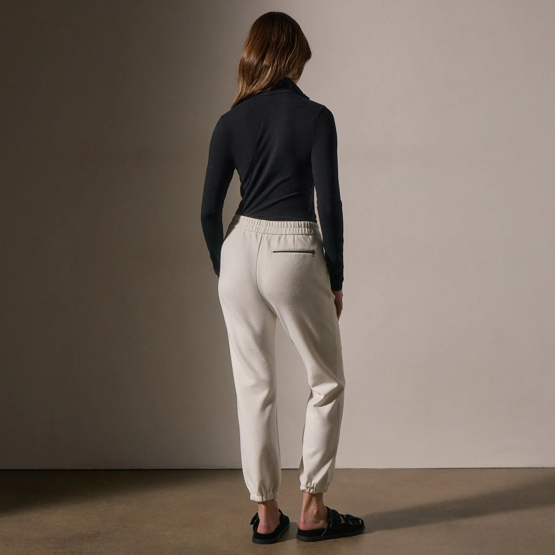 Matte Scuba Track Pant - Ivory