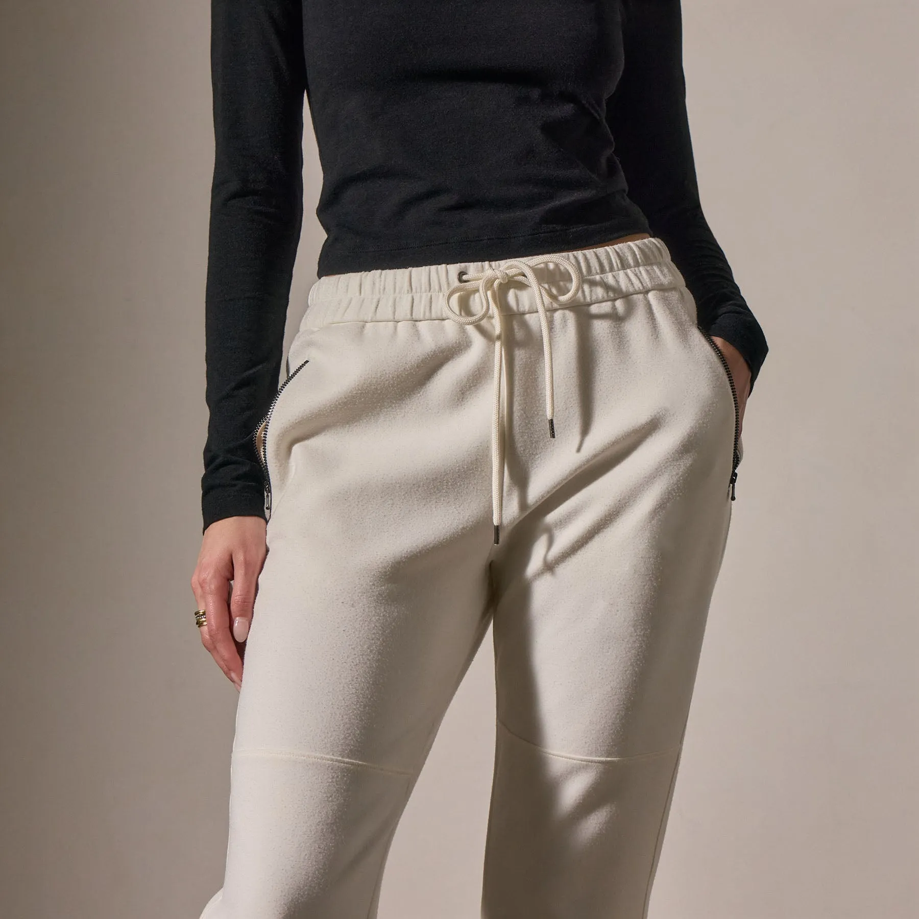 Matte Scuba Track Pant - Ivory