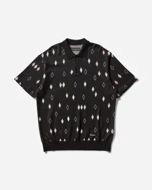 Men's Diamond Knit Polo Shirt Black