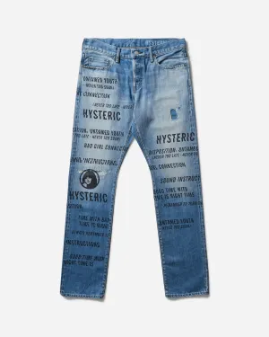 Men's Slash Type Logo Jeans Indigo