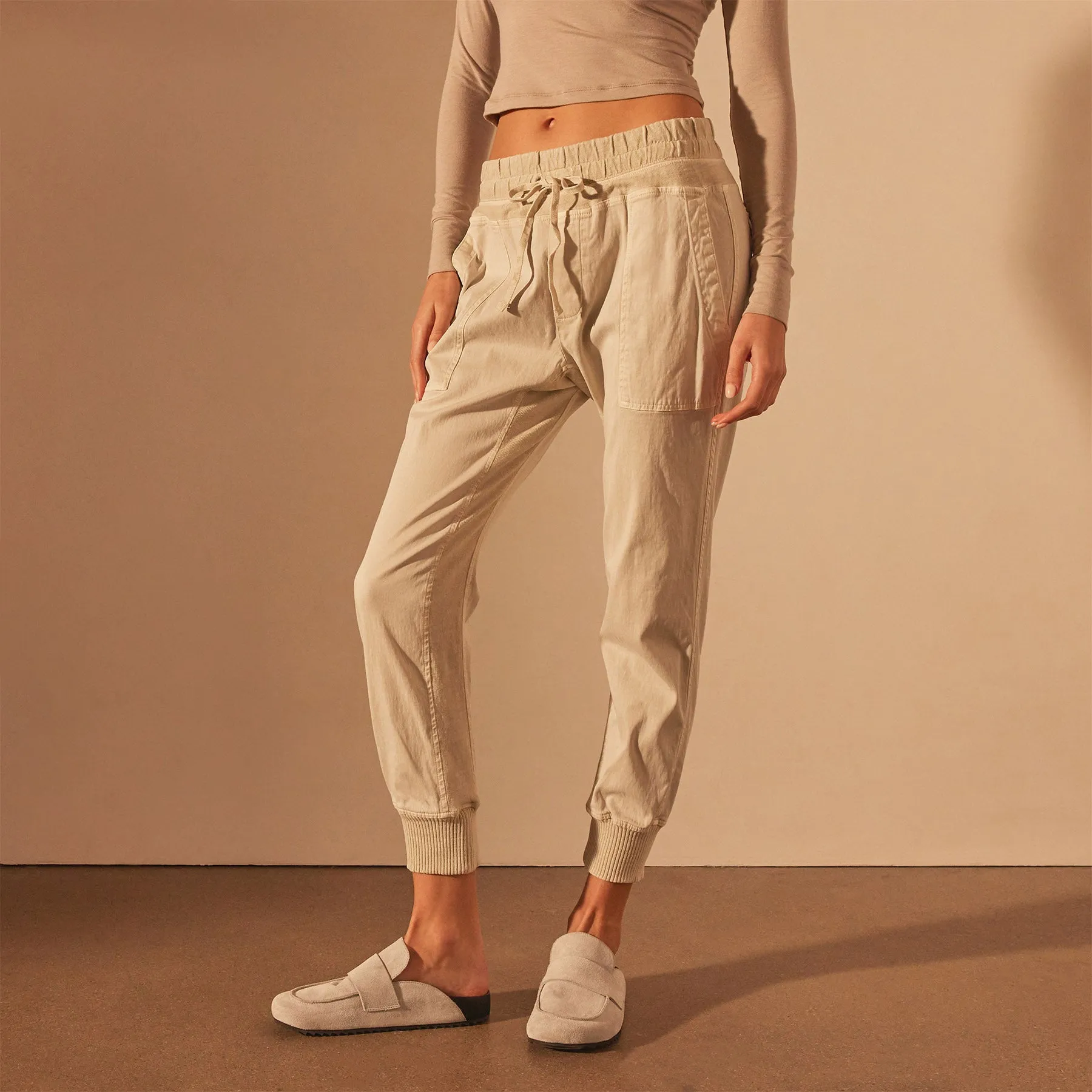 Mixed Media Pant - Talc