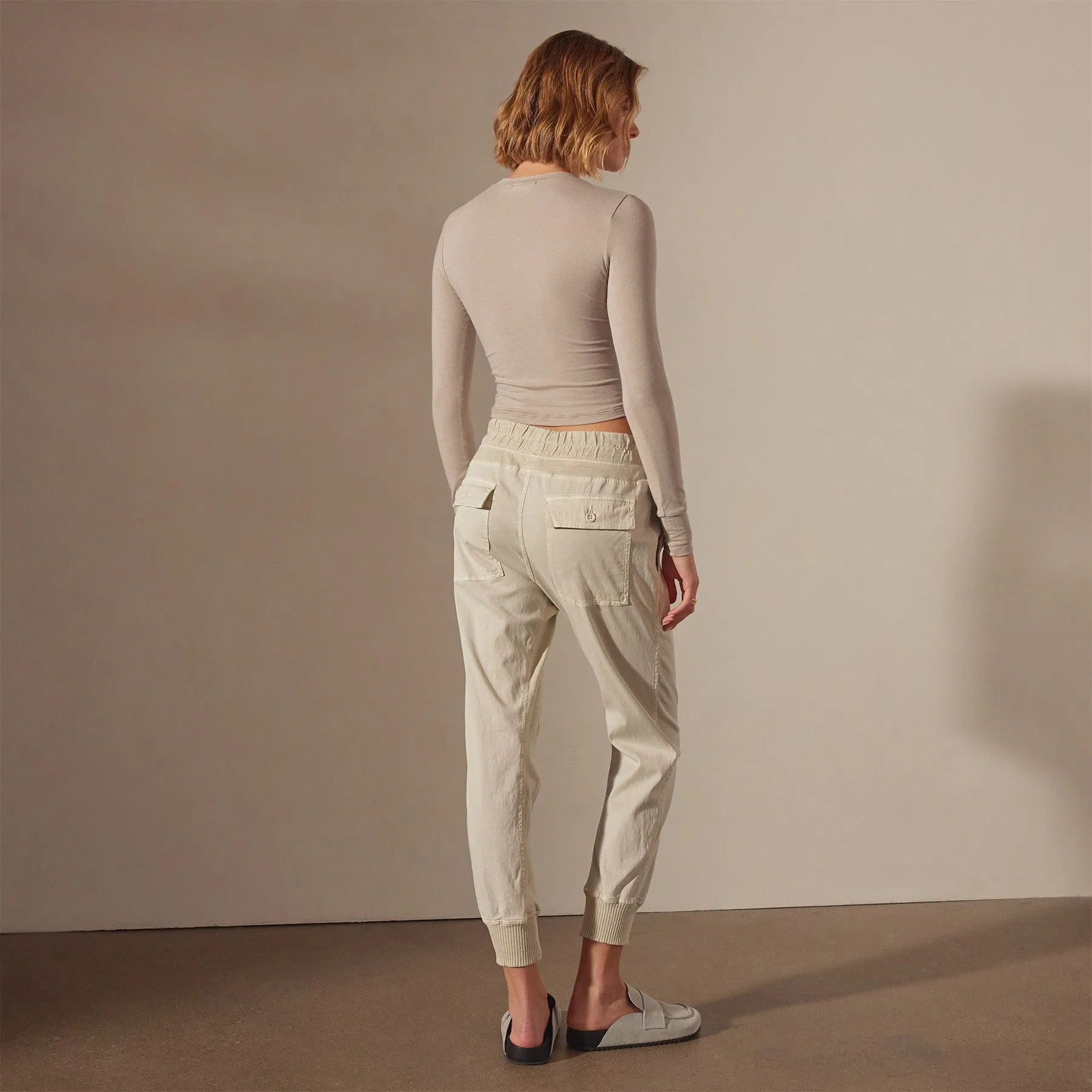 Mixed Media Pant - Talc
