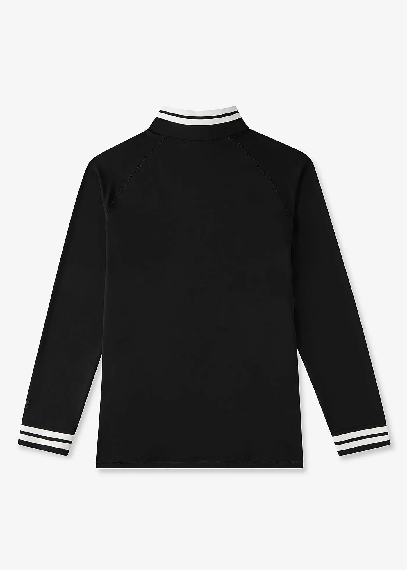 Performance Quarter Zip | Black w/White Stripe