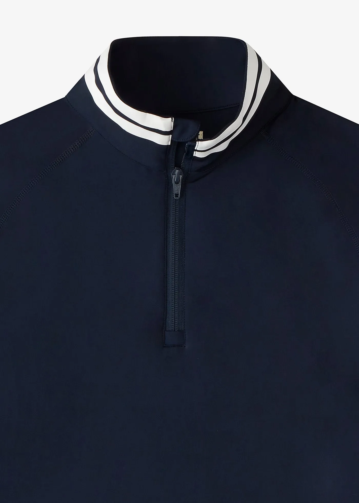 Performance Quarter Zip | Navy w/White Stripe