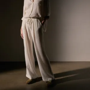 Pleated Wool Blend Pant - Ivory
