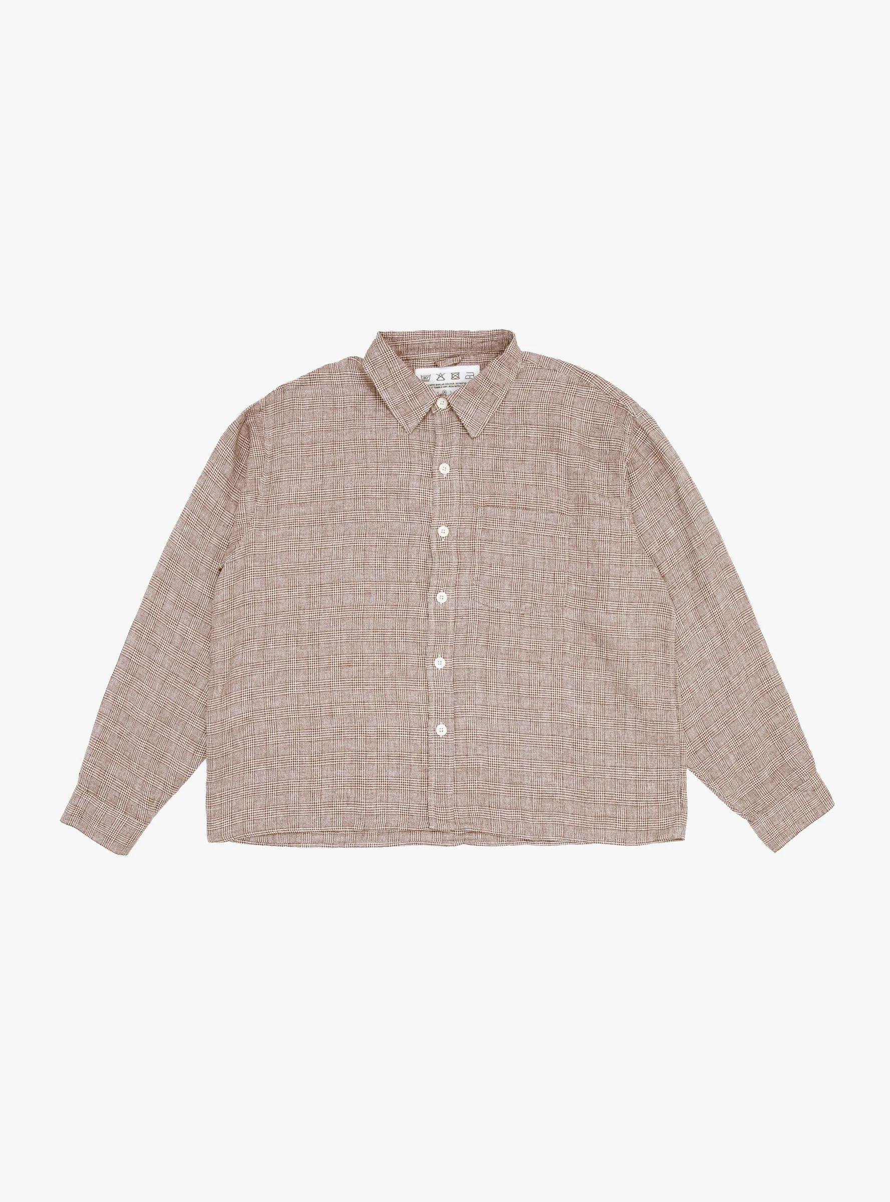 Priority Shirt Brown Linen Check