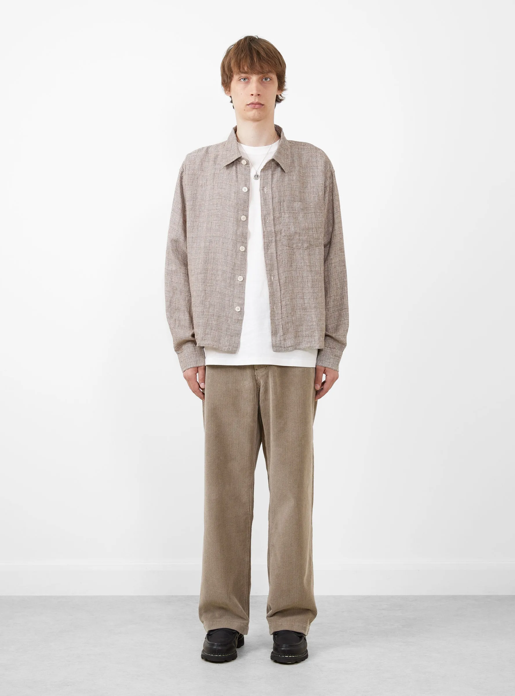 Priority Shirt Brown Linen Check