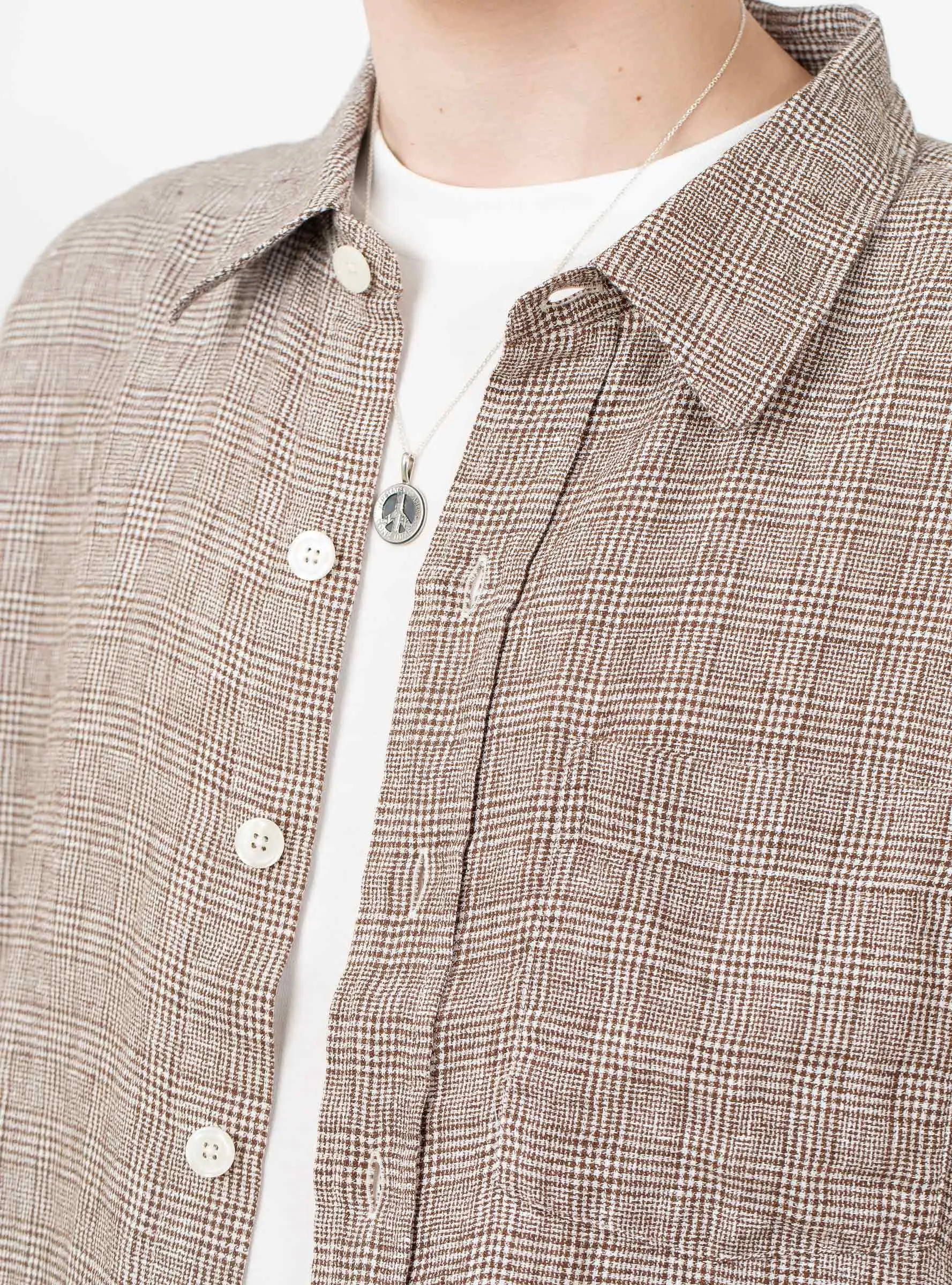 Priority Shirt Brown Linen Check