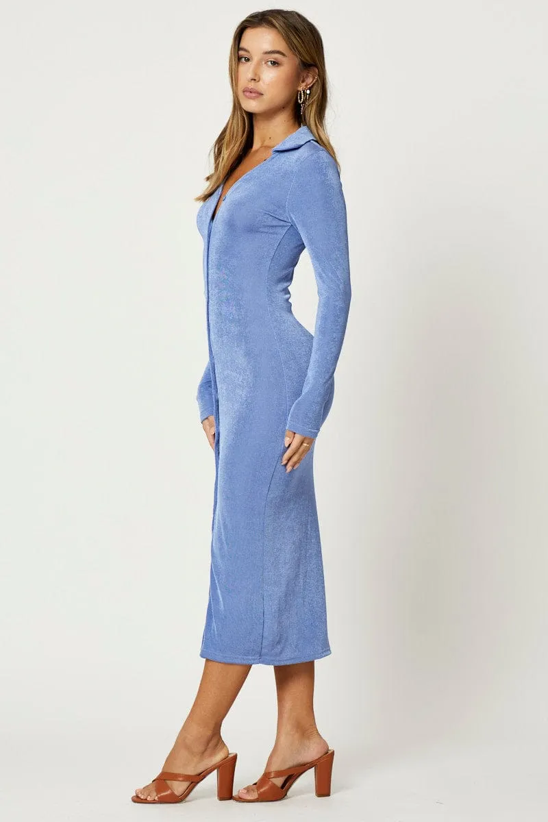 Purple Knit Dress Midi