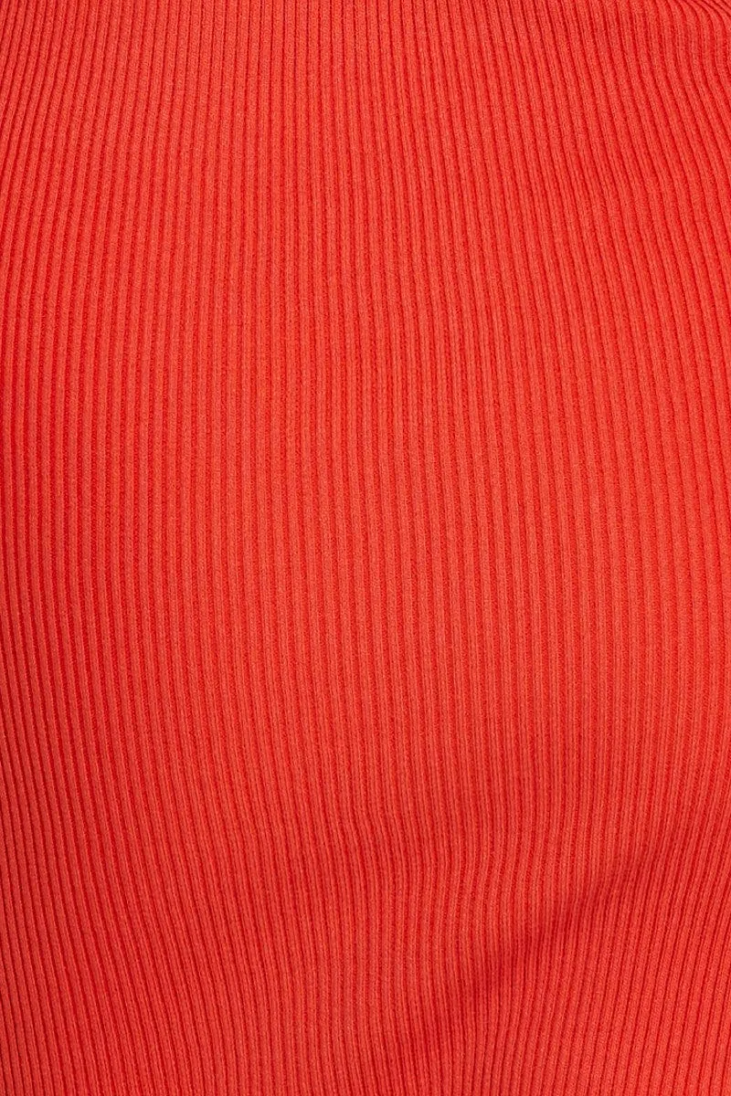 Red Knit Dress Midi