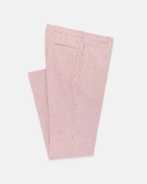 RED/WHITE SEERSUCKER TROUSERS