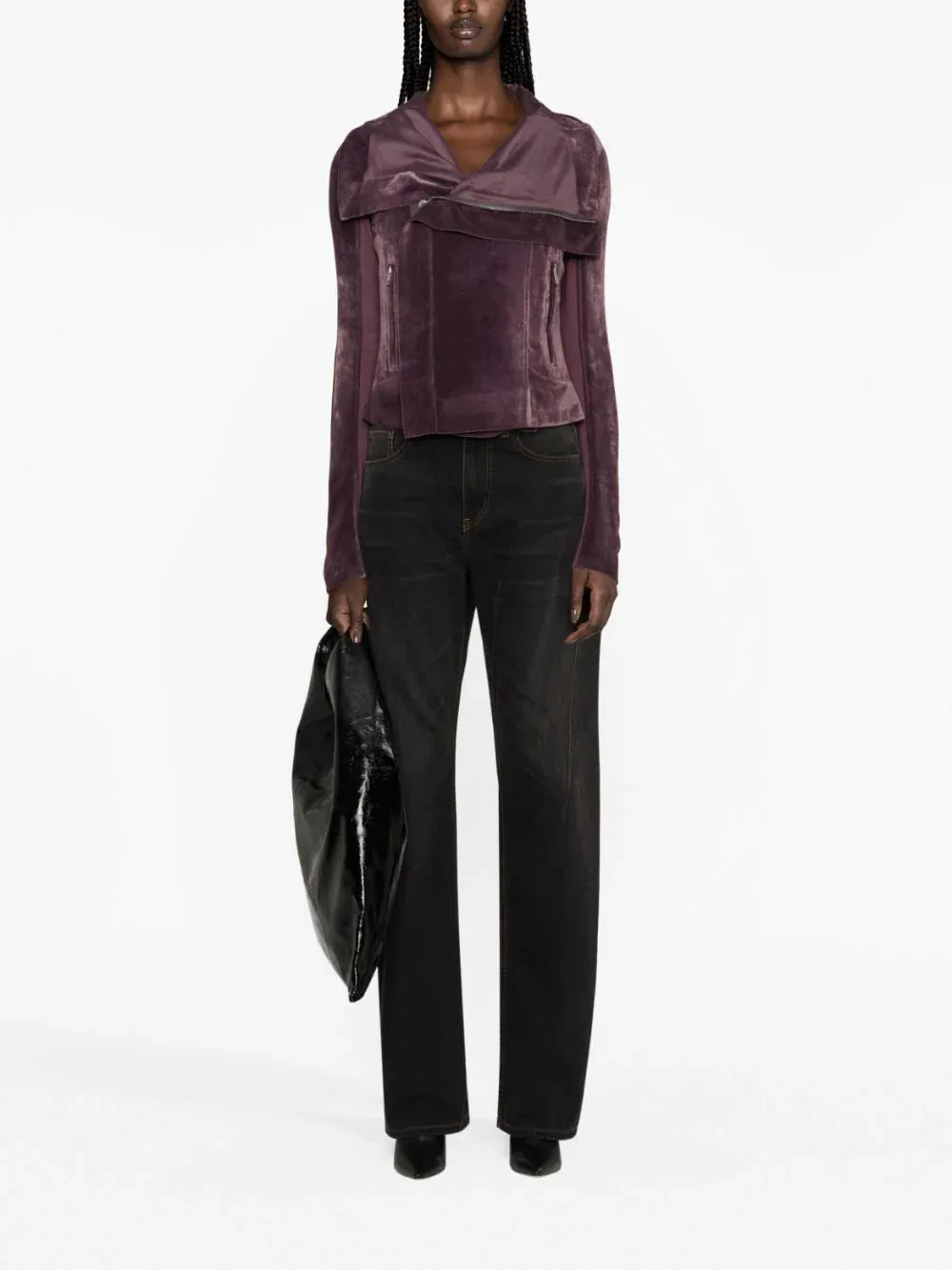Rick Owens Women Classic Biker In Amethyst