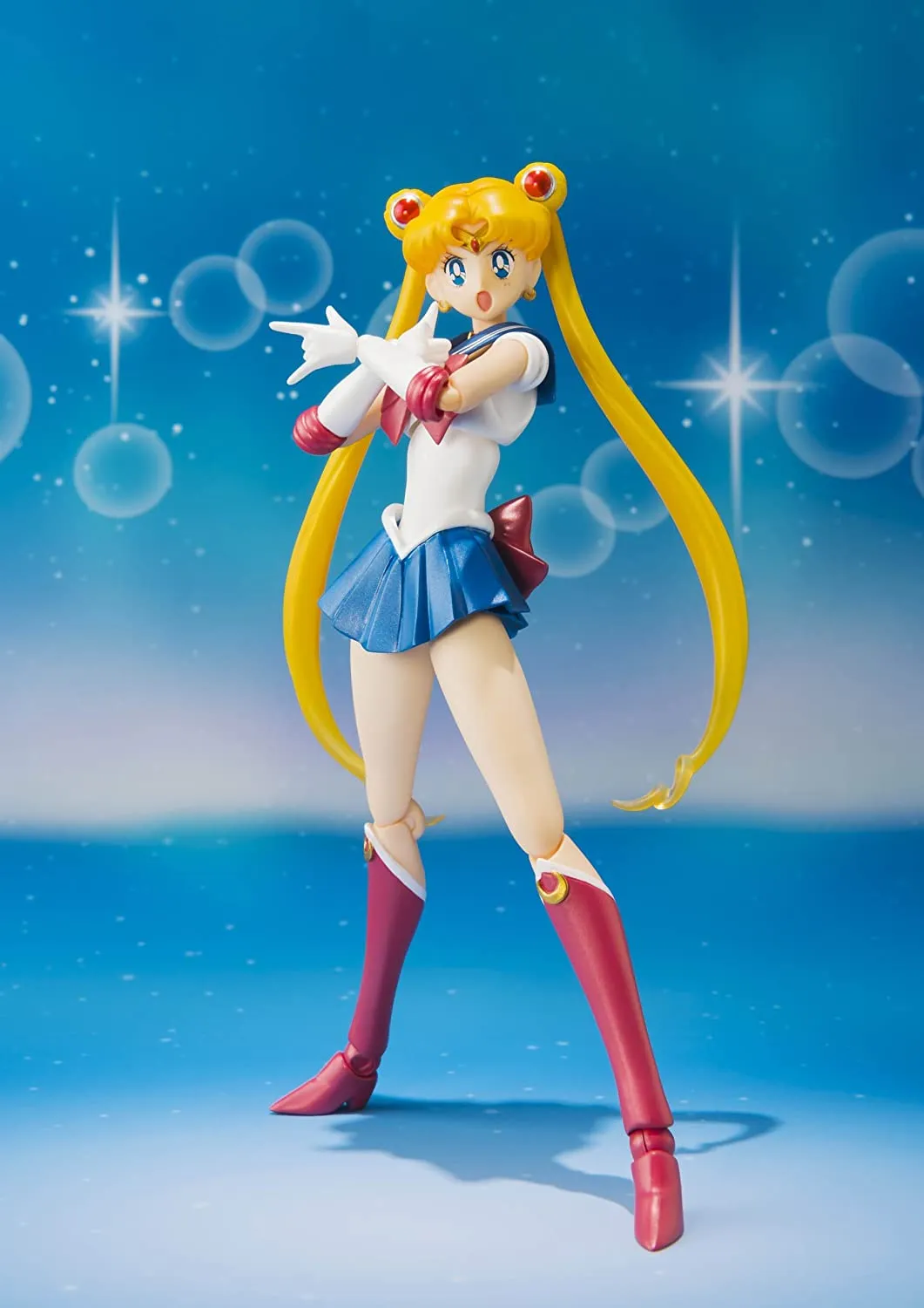 S.H. Figuarts Sailor Moon with Luna Action Figure 1st Edition W/ Bonus Face