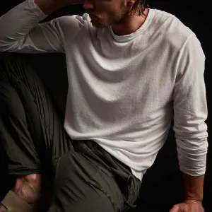 Shirttail Hem Crew - White