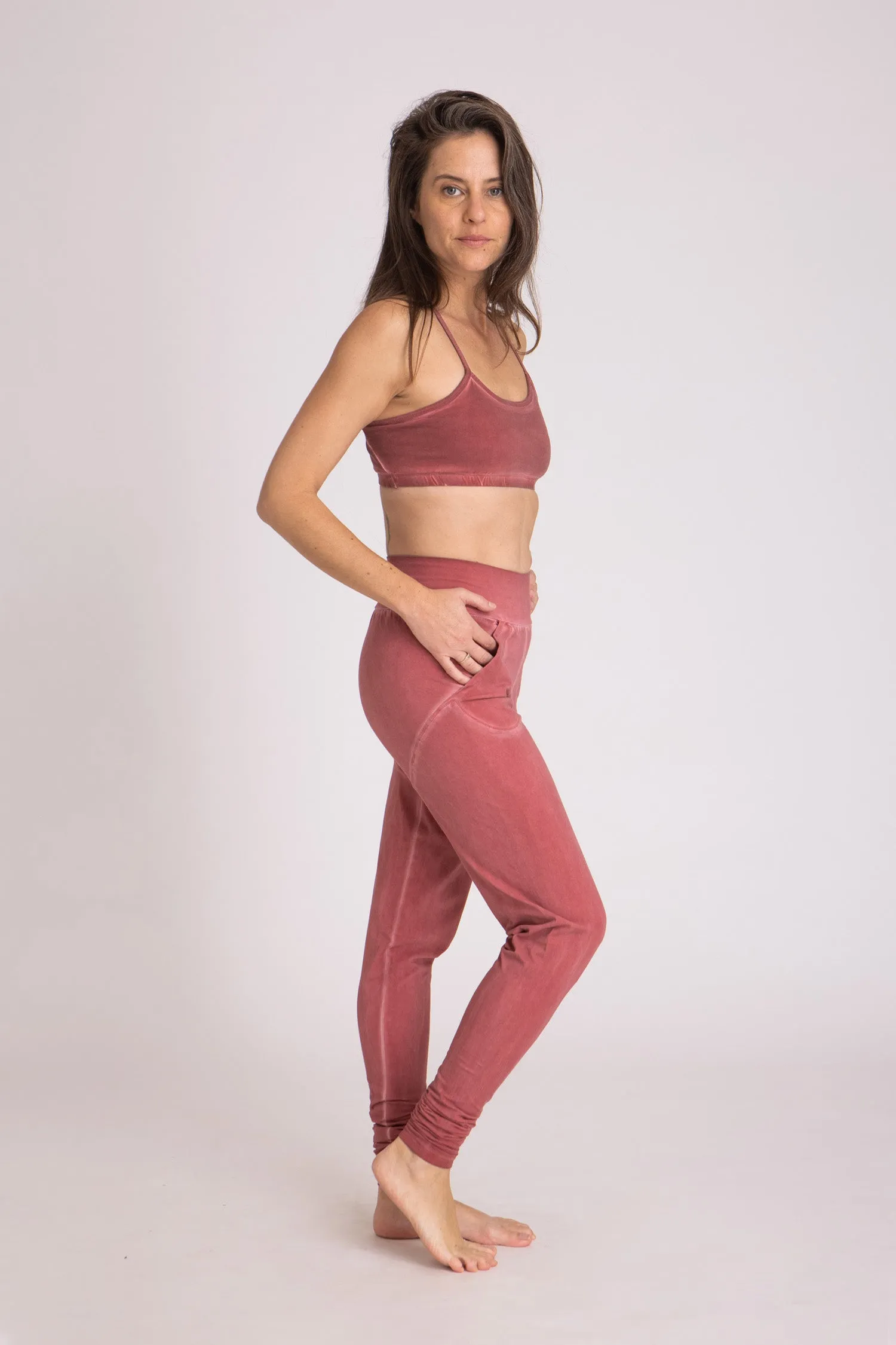 Stonewash Extra Long Slouchy Pants