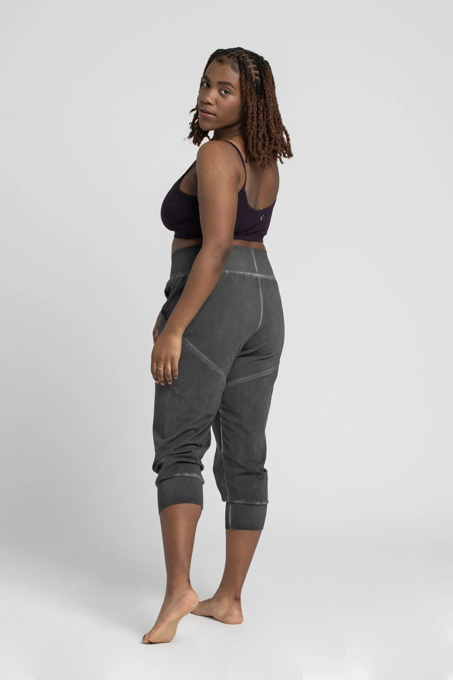 Stonewash Slouchy Capri Pants