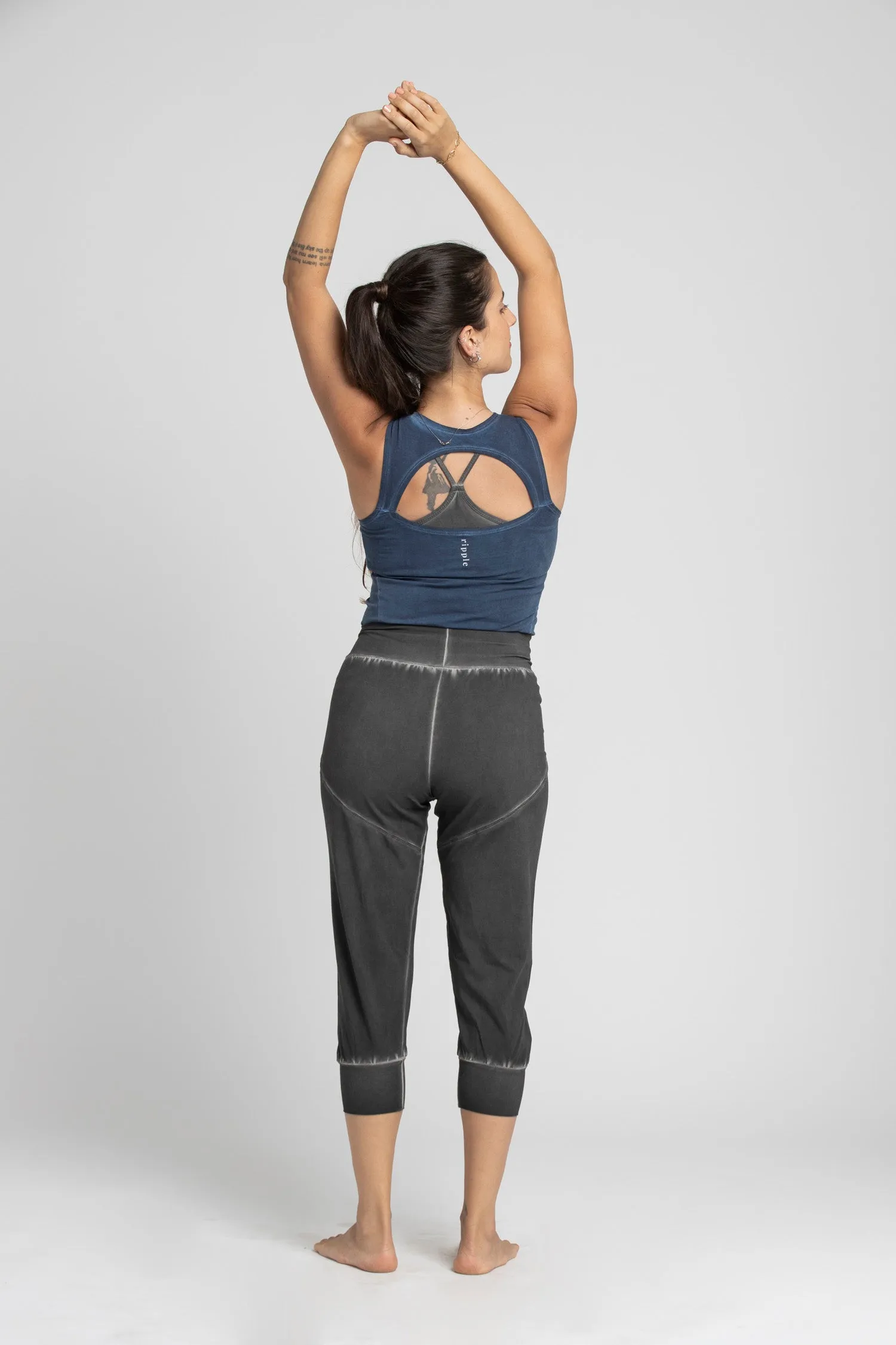 Stonewash Slouchy Capri Pants