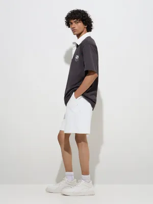 Studiofit Charcoal Relaxed-Fit Cotton-Blend Polo T-Shirt