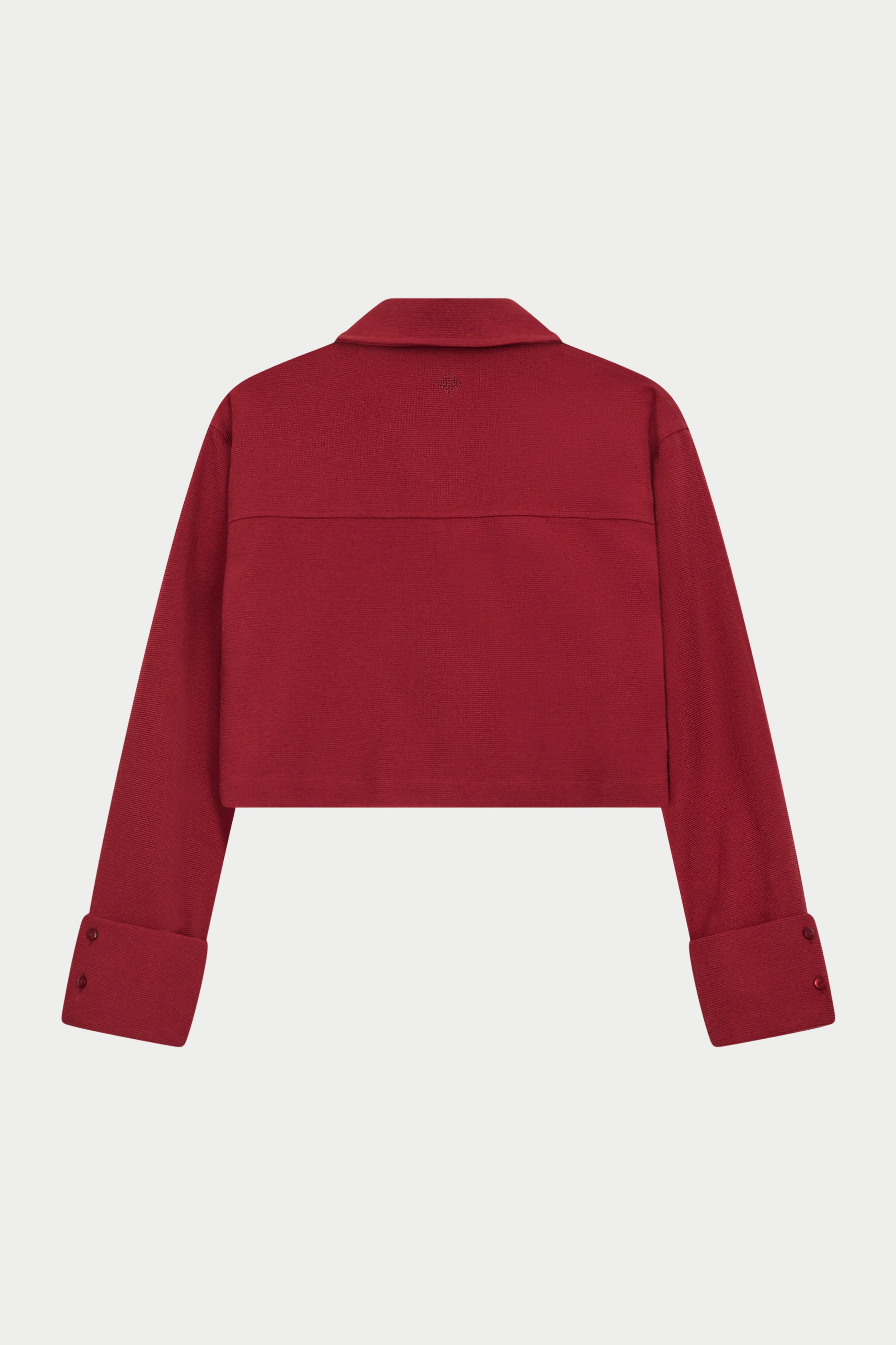 TEXTURED LINEN TIE FRONT SHIRT - BURGUNDY