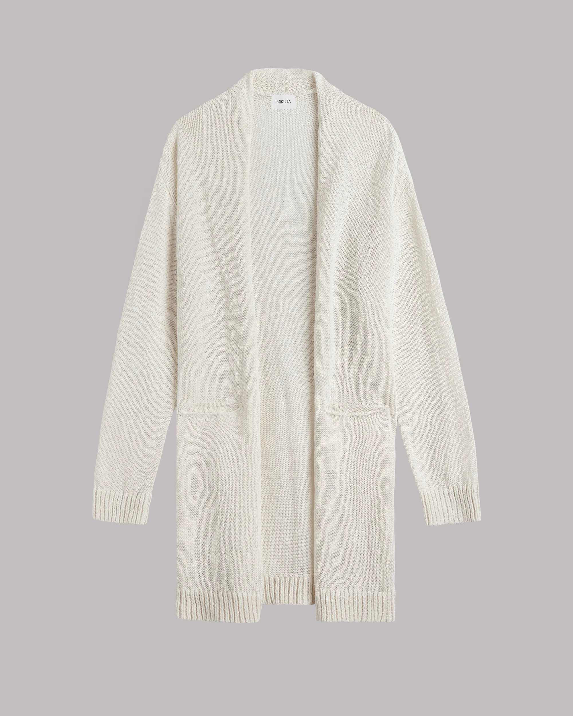 The Ecru Thin Long Knitted Cardigan