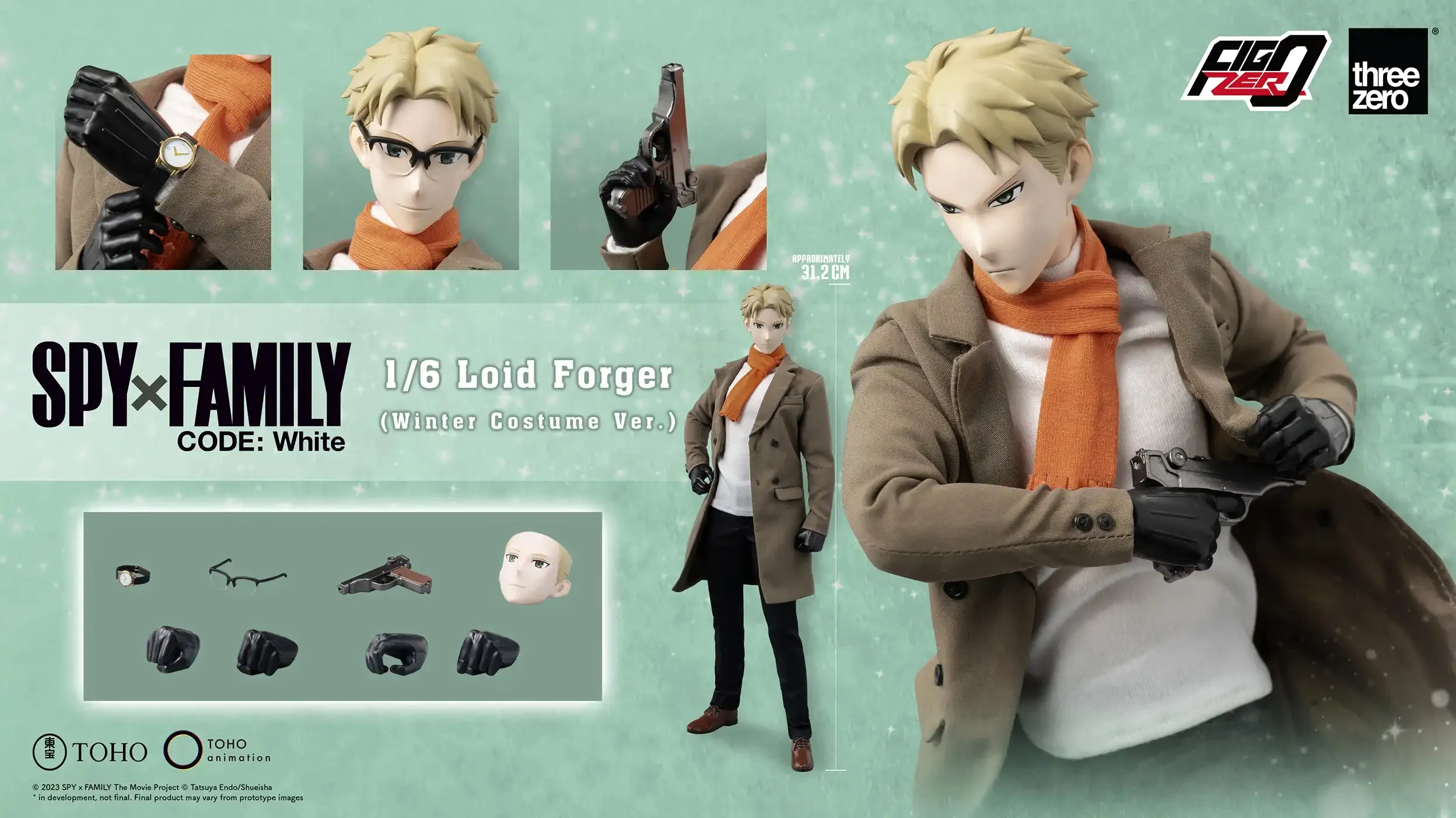 ThreeZero FigZero 1/6 Spy x Family Code: White Loid Forger (Winter Costume Ver.) Action Figure