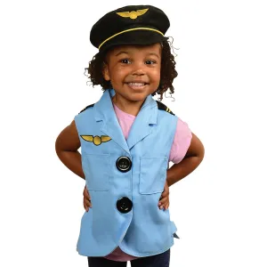 Toddler Pilot Role-Play Vest & Hat | Easy Slip-On with Hook & Loop Closures