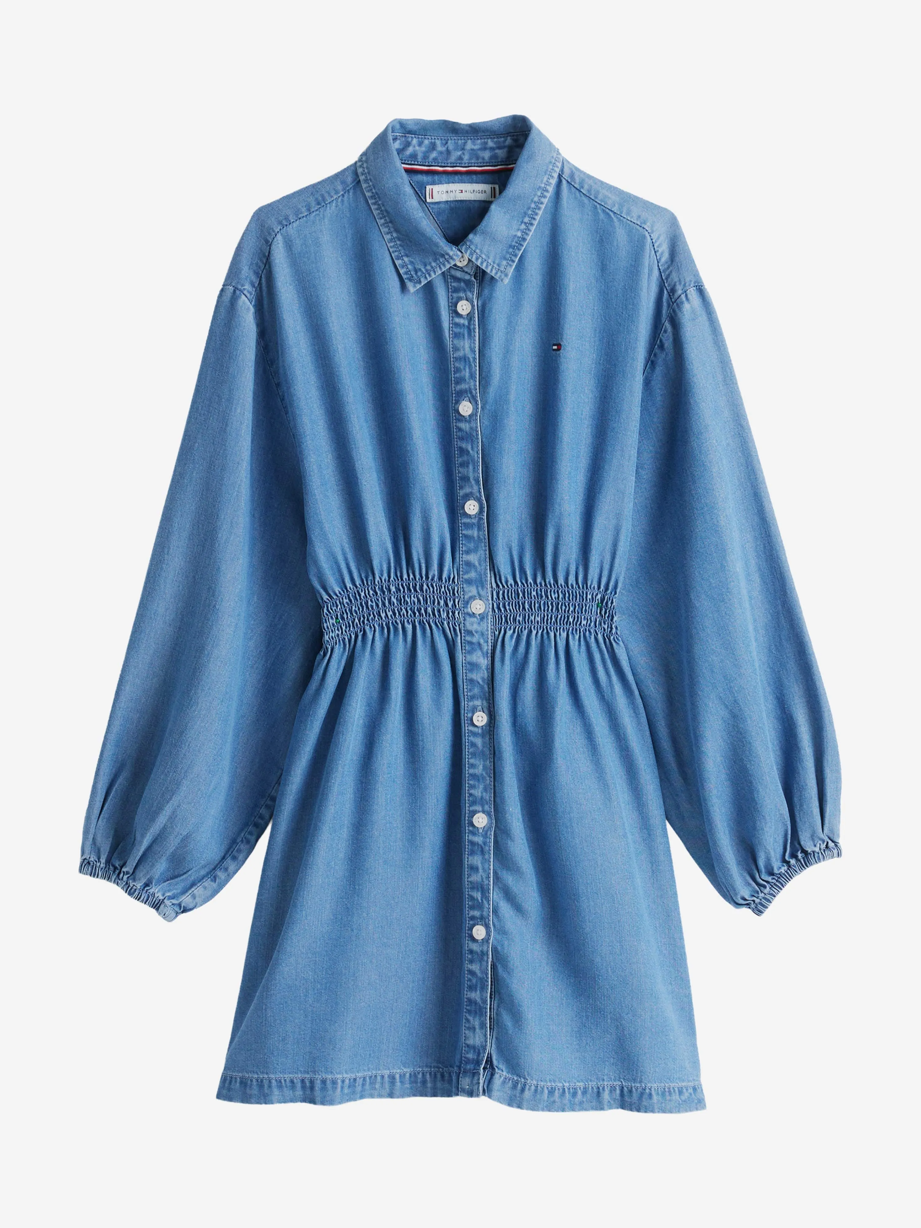 Tommy Hilfiger Girls Chambray Shirt Dress in Blue