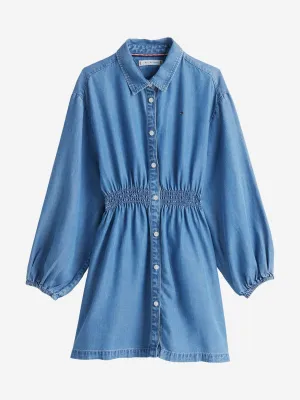 Tommy Hilfiger Girls Chambray Shirt Dress in Blue