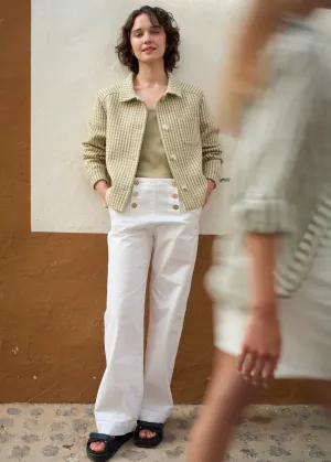 TORIE - Wide-Leg High Waist Pants (WHITE)