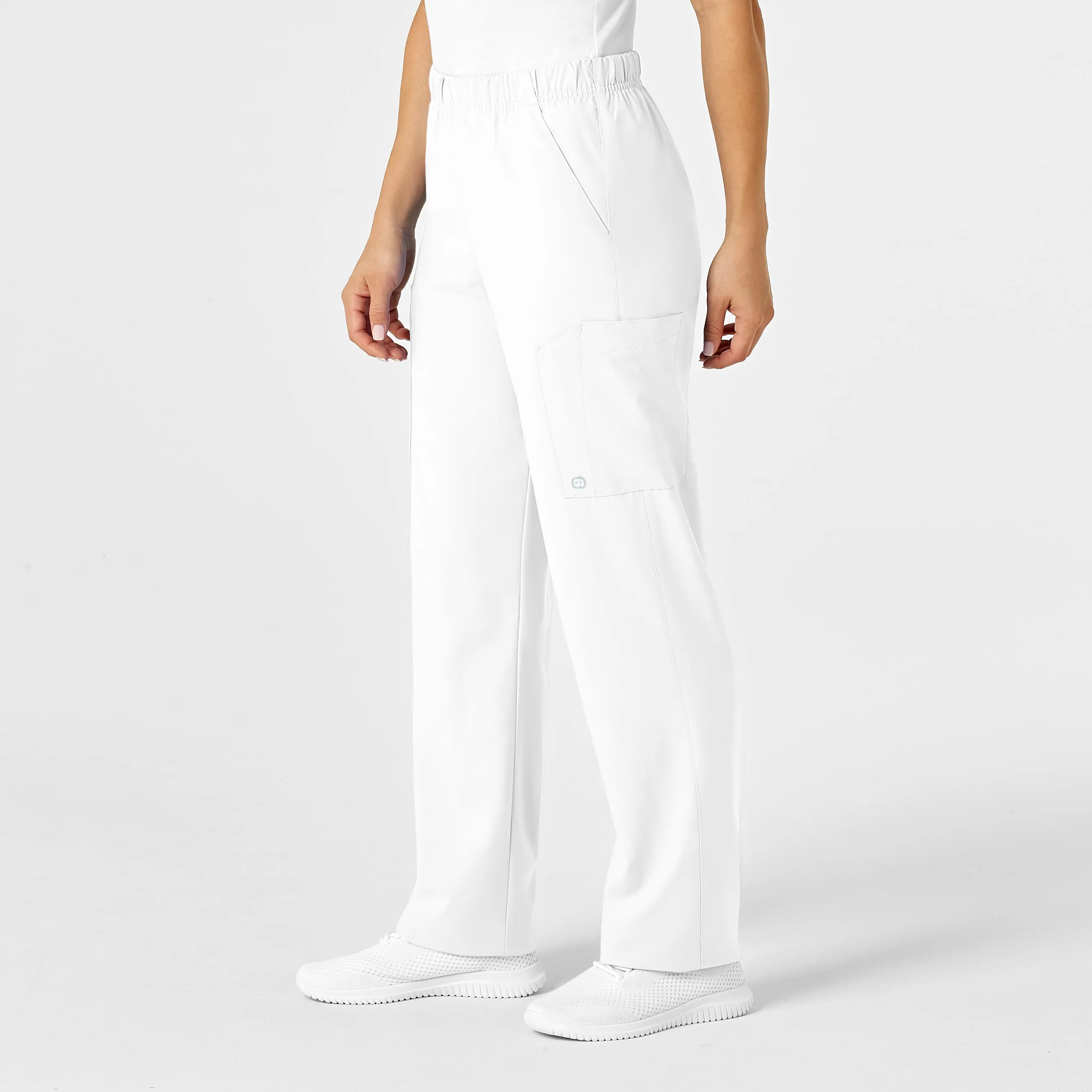 W123 Unisex Multi-Cargo Scrub Pant - White
