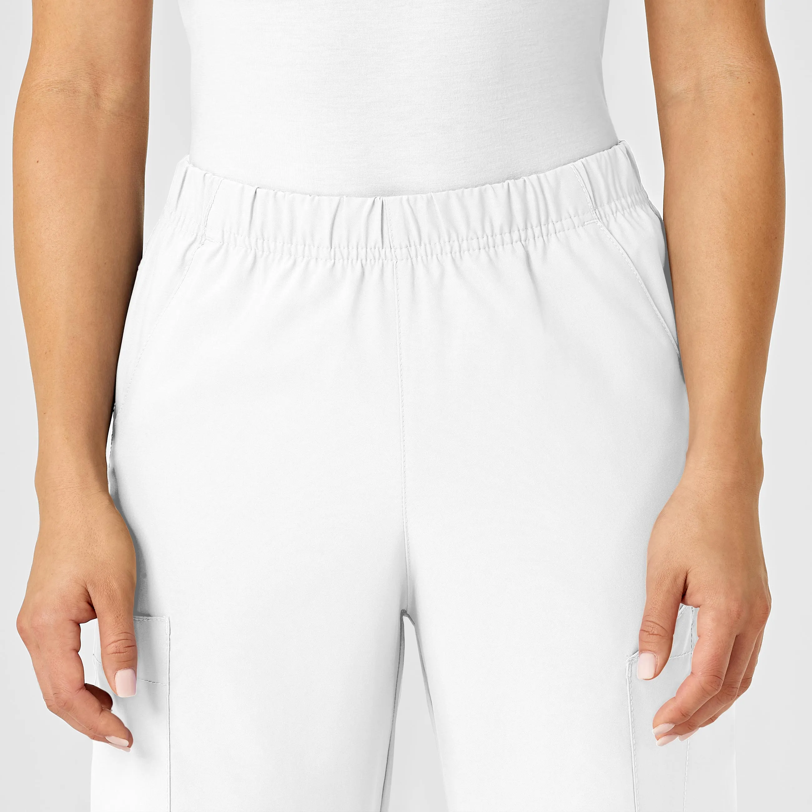 W123 Unisex Multi-Cargo Scrub Pant - White