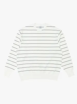 Wave Cotton Knit Pullover White Stripe