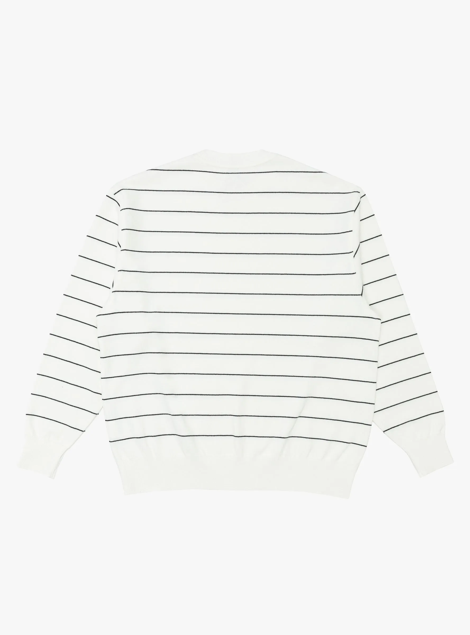 Wave Cotton Knit Pullover White Stripe